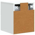 vidaXL Cabinet de chevet mural avec tiroir Blanc 33 x 34 5 x 40 cm