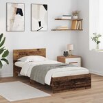 vidaXL Cadre de lit Bois Ancien 90 x 190 cm Bois d'ingénierie