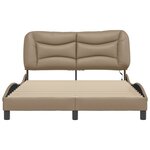 vidaXL Cadre de lit avec lumières LED cappuccino 140x200 cm similicuir