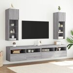 vidaXL Meuble TV avec lumières LED sonoma gris 30 5x30x90 cm