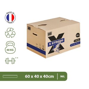 Pack and Move - Lot de 15 Cartons Déménagement X Strong - 60 x 40 x 40 cm - Charge 40 kg - Extrême Résistance - Grande Capacité
