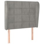 vidaXL Tête de lit avec oreilles Gris clair 103x23x118/128 cm Velours