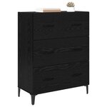 vidaXL Buffet Chêne noir 69 5 x 34 x 90 cm Bois d'ingénierie et fer