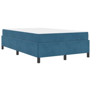 vidaXL Cadre de lit avec matelas Bleu foncé 120 x 200 cm tissu