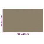 vidaXL Tapis de tente Taupe 400x700 cm PEHD