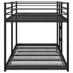 VidaXL Lit superposé sans matelas noir 90x200 cm acier