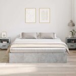 vidaXL Cadre de lit Gris béton 200 x 200 x 31 5 cm Bois d'ingénierie