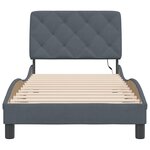 vidaXL Cadre de lit avec LED sans matelas gris foncé 90x200 cm velours