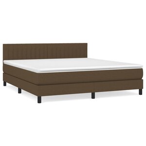 vidaXL Sommier à lattes de lit avec matelas Marron foncé 180x200 cm