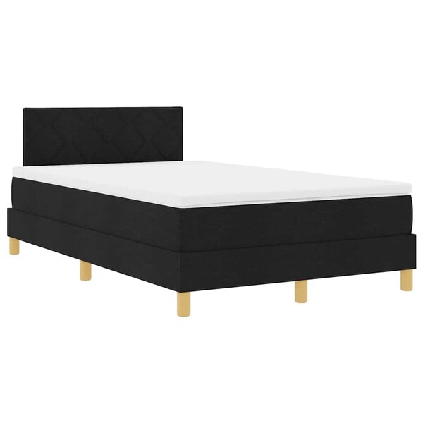 vidaXL Lit à ressorts avec matelas Noir 120 x 200 cm tissu