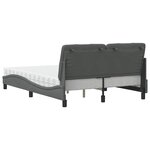 vidaXL Lit avec matelas gris foncé 140x190 cm tissu