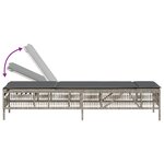 vidaXL Chaise longue avec coussin gris clair résine tressée