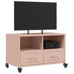 vidaXL Meuble TV rose 68x39x43 5 cm acier