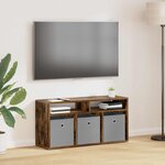 vidaXL Basboard avec tiroir Chêne fumé 87 x 27 5 x 43 cm