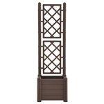vidaXL Jardinière avec treillis 43x43x142 cm PP Moka