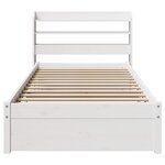 vidaXL Cadre de lit avec tête de lit sans matelas blanc 90x190 cm