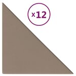 vidaXL Panneaux muraux 12 Pièces Cappuccino 30x30 cm Similicuir 0 54 m²