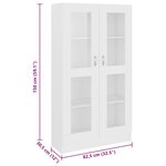 vidaXL Armoire à vitrine Blanc 82 5x30 5x150 cm Bois d'ingénierie