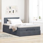 vidaXL Cadre de lit ottoman et matelas gris foncé 120x200 cm velours