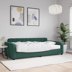 vidaXL Lit de jour avec matelas vert foncé 100x200 cm velours