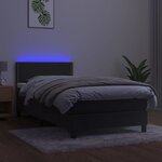 vidaXL Sommier à lattes de lit avec matelas et LED Gris foncé 90x190cm