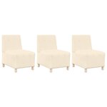 vidaXL Unité de Sofa Modulaire Sans Accoudoirs 3 Pièces Crème