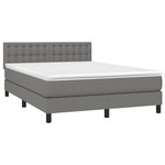 vidaXL Sommier à lattes de lit et matelas et LED Gris foncé 140x200 cm