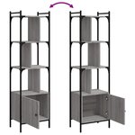 vidaXL Bibliothèque avec porte sonoma gris 44 5x30x154 5 cm