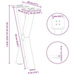 vidaXL Pieds de table basse en forme de X  2 pièces  noir  28 x (42-43) cm  acier