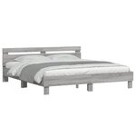 vidaXL Cadre de lit avec tête de lit sonoma gris 200x200 cm