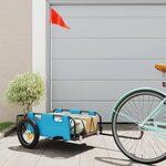 vidaXL Remorque de vélo bleu tissu oxford et fer