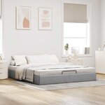 vidaXL Cadre de lit ottoman sans matelas gris clair 160x200 cm tissu