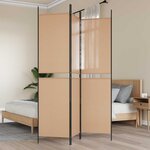 vidaXL Paravent à 3 panneaux Beige 150 x 200 cm Tissu