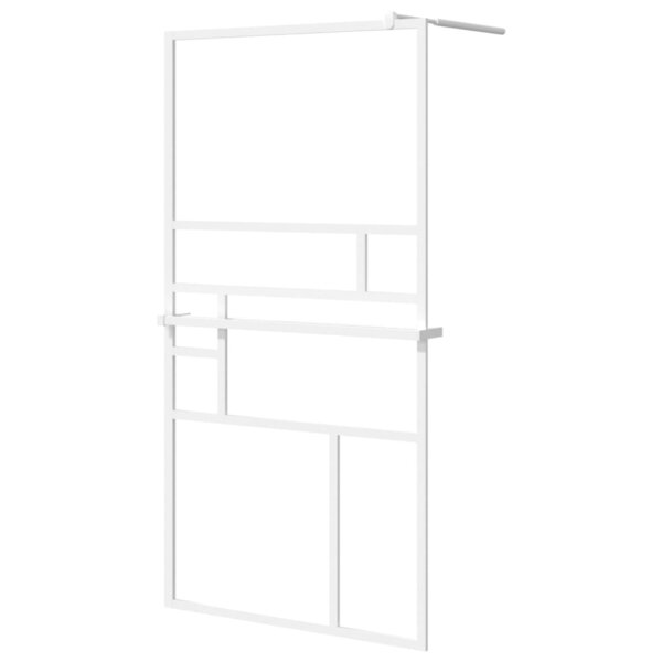 vidaXL Paroi de douche et étagère Blanc 115x195 cm Verre ESG&Aluminium