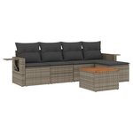 vidaXL Salon de jardin 6 Pièces avec coussins gris résine tressée
