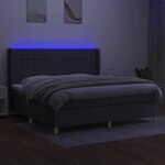 vidaXL Sommier à lattes de lit matelas LED Gris foncé 200x200 cm Tissu