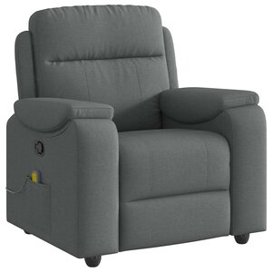 vidaXL Fauteuil de massage inclinable Gris foncé Tissu
