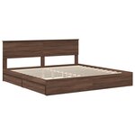 vidaXL Lit de Rangement Chêne brun 200 x 200 cm Bois d'ingénierie