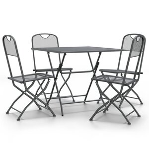 vidaXL Ensemble à manger de jardin 5 Pièces Maille Métal Anthracite