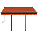 vidaXL Auvent automatique capteur de vent et LED 3x2 5 m Orange/marron
