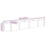 vidaXL Lit surélevé de jardin Acier galvanisé 260x40x36 cm gris