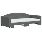 vidaXL Lit de jour avec gigogne et matelas gris foncé 100x200 cm tissu