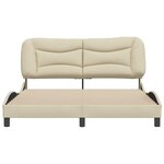 vidaXL Cadre de lit sans matelas Hvar crème 160x200 cm tissu