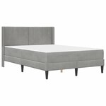 vidaXL Cadre de lit avec matelas Gris clair 140 x 190 cm Velours