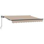 vidaXL Auvent Rétractable Beige 350 x 200 cm Polyester et Aluminium
