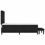 vidaXL Lit à ressorts avec coussin Noir 90 x 200 cm tissu