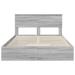vidaXL Lit de Rangement Gris Sonoma 140 x 200 cm Bois d'ingénierie