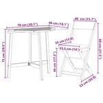 vidaXL Ensemble bistrot 3 Pièces Marron Bois d'acacia massif