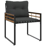 vidaXL Ensemble de meubles d'extérieur avec coussin 4 Pièces Gris foncé