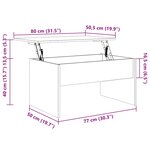 vidaXL Table basse Sonoma gris 80x50 5x41 5 cm Bois d'ingénierie